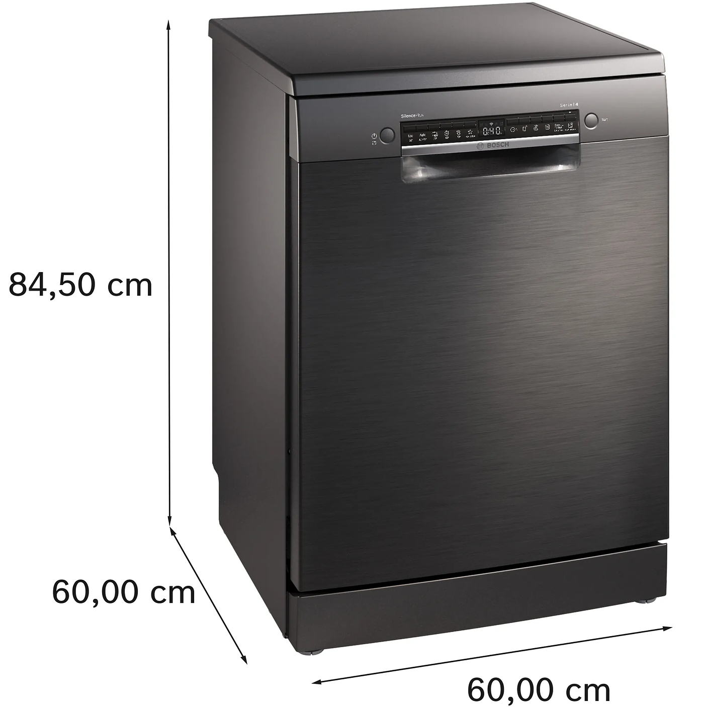 Serie 4 Lavavajillas de libre instalación 60 cm Acero negro antihuellas 12 cubiertos BOSCH 7