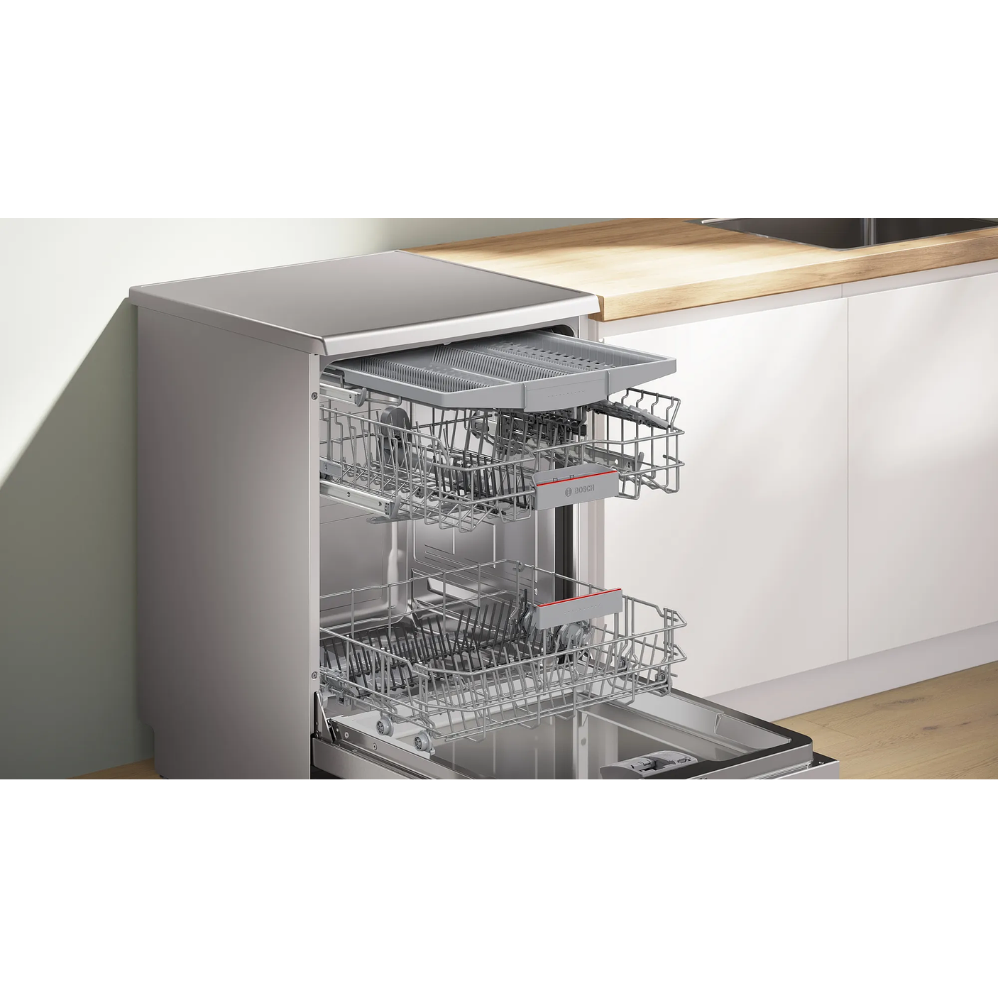 Serie 4 Lavavajillas de libre instalación 60 cm Acero antihuellas 13 cubiertos BOSCH 7