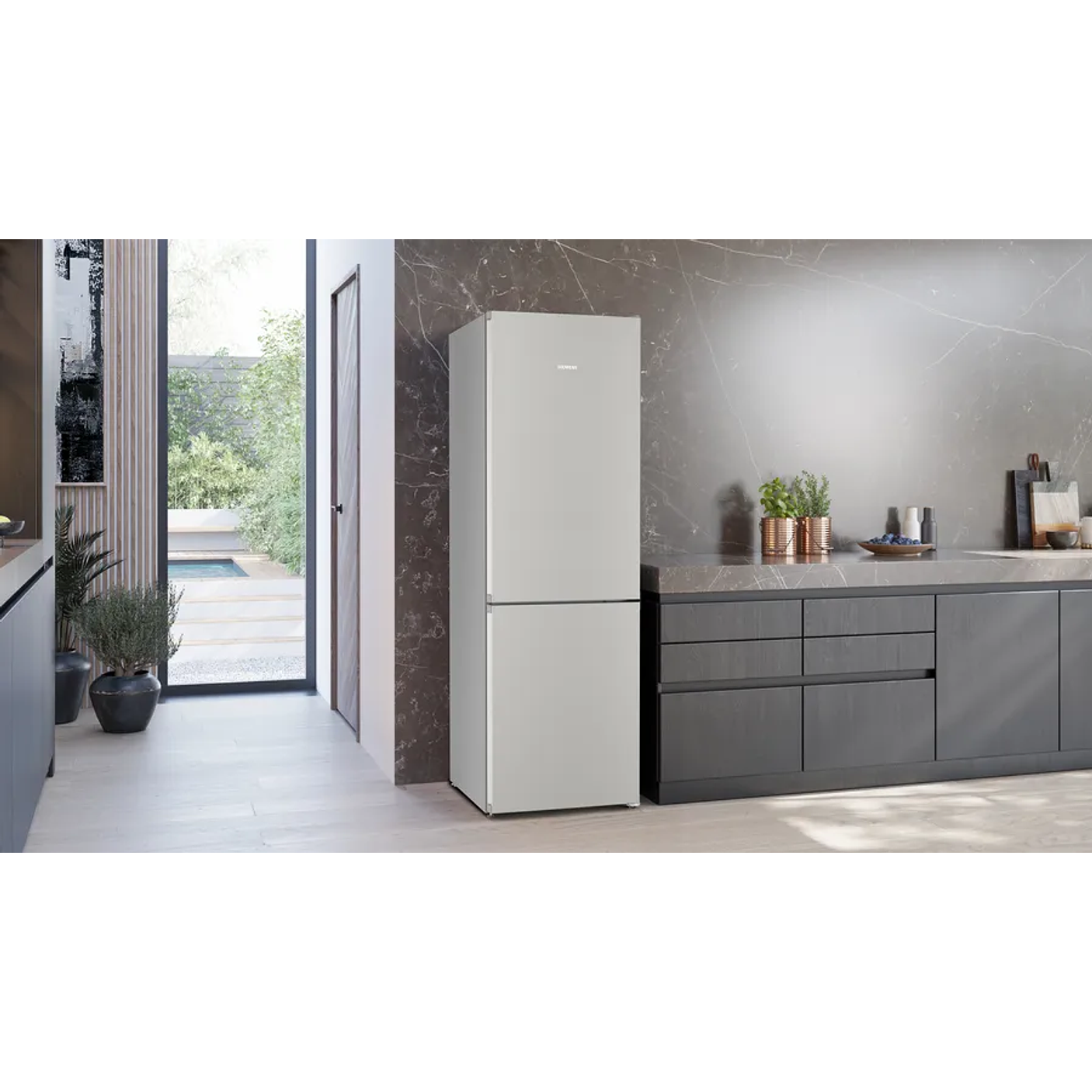 iQ300 SIEMENS Frigorífico combinado de libre instalación 186 x 60 cm Acero antihuellas, Total noFrost 2