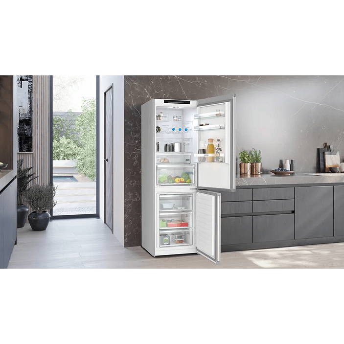 iQ300 SIEMENS Frigorífico combinado de libre instalación 186 x 60 cm Acero antihuellas, Total noFrost 4