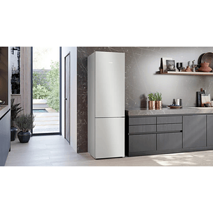 iQ300  SIEMENS Frigorífico combinado de libre instalación 203 x 60 cm Acero antihuellas, Total noFrost