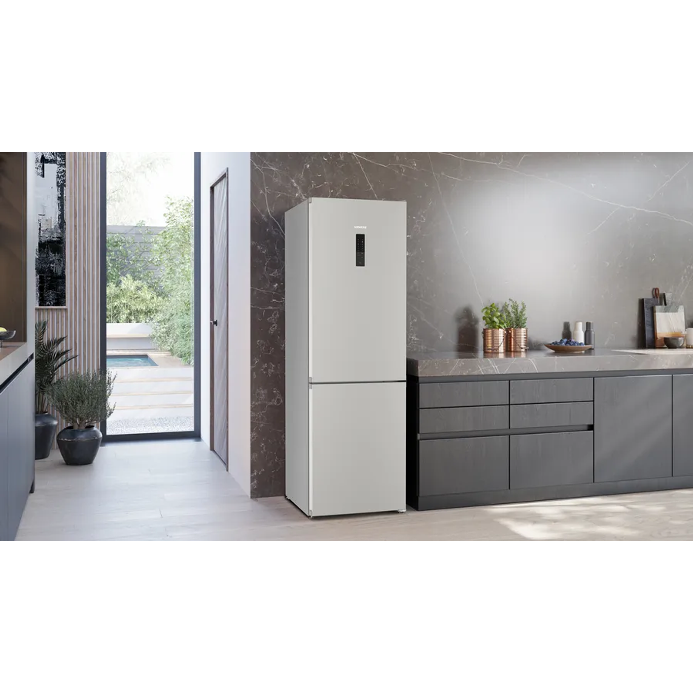 iQ300 SIEMENS Frigorífico combinado de libre instalación 186 x 60 cm Acero antihuellas, Total noFrost 2