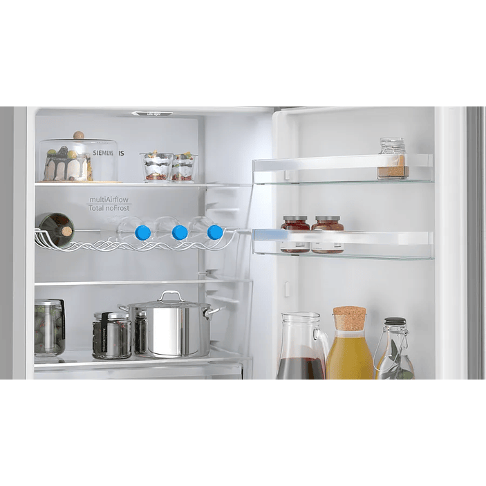 iQ300 SIEMENS Frigorífico combinado de libre instalación 186 x 60 cm Acero antihuellas, Total noFrost 7