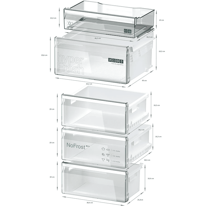 iQ300 SIEMENS Frigorífico combinado de libre instalación 203 x 60 cm Blanco, Total noFrost 9