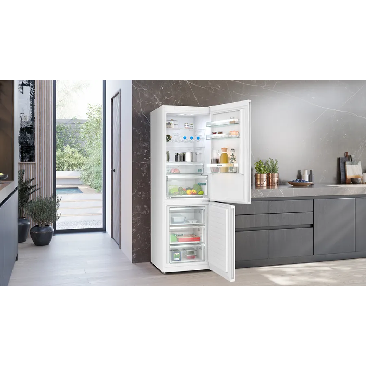 iQ300 SIEMENS Frigorífico combinado de libre instalación 186 x 60 cm Blanco, Total noFrost 3