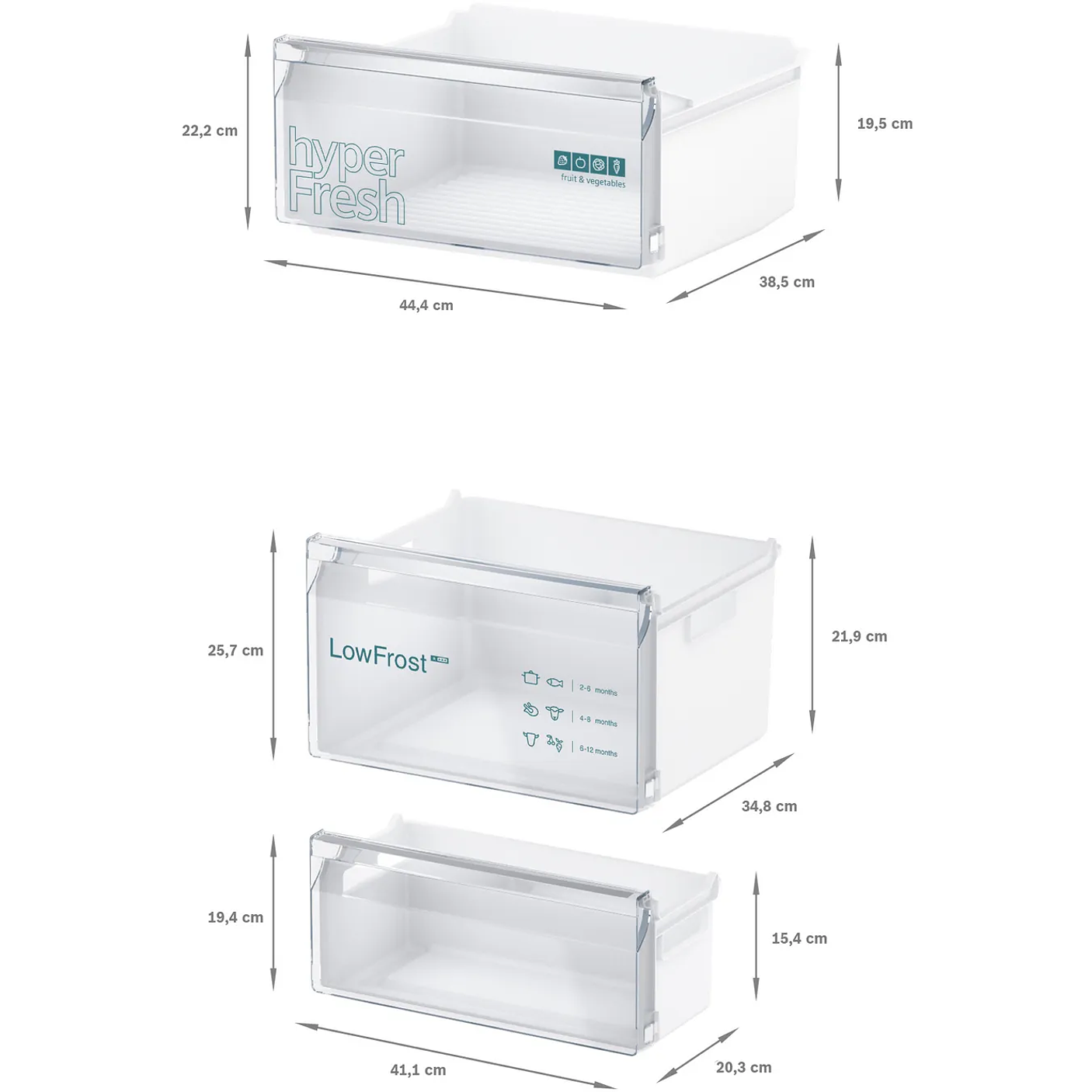 iQ300 SIEMENS Frigorífico combinado de libre instalación 186 x 60 cm Blanco, Total noFrost 9