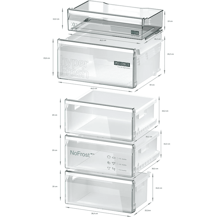 iQ300 SIEMENS Frigorífico combinado de libre instalación 186 x 60 cm Blanco, Total noFrost 10