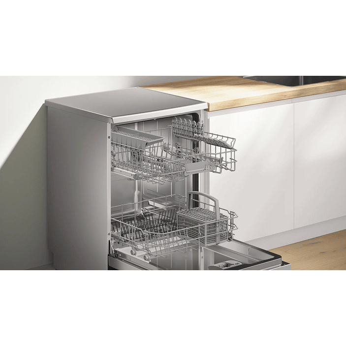 Serie 2 Lavavajillas de libre instalación 60 cm Acero antihuellas 12 cubiertos BOSCH 6