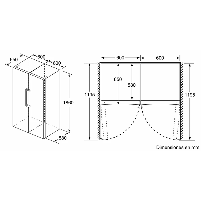 iQ300 SIEMENS Frigorífico de libre instalación 186 x 60 cm Acero antihuellas 9