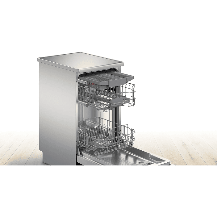 Serie 4 Lavavajillas de libre instalación 45 cm Acero antihuellas 10 cubiertos BOSCH 8