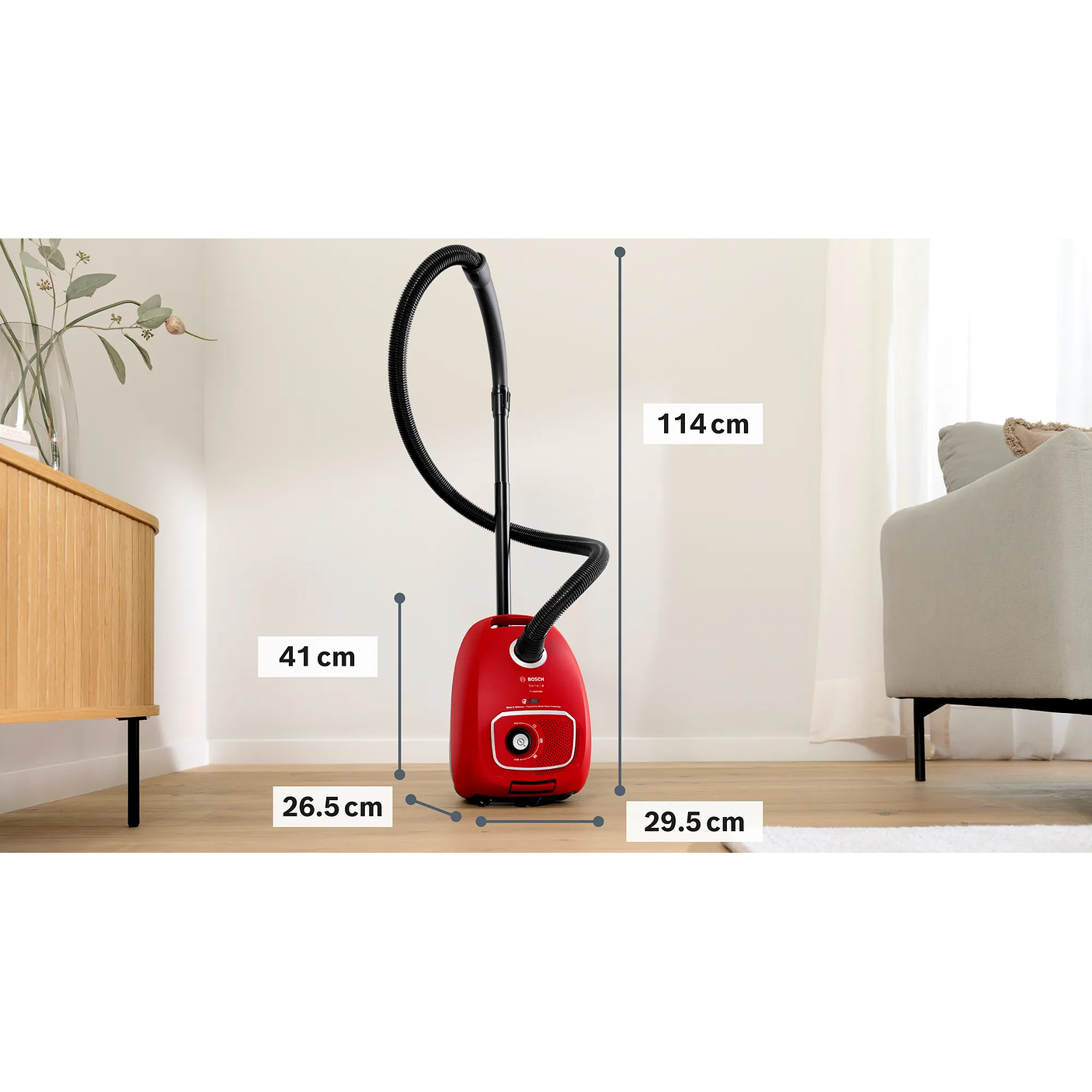 Serie 4 Aspirador con bolsa ProAnimal Rojo BOSCH 8