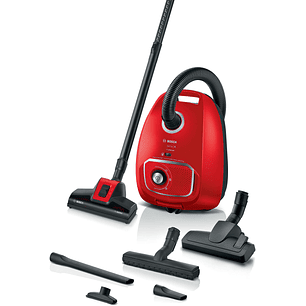 Serie 4 Aspirador con bolsa ProAnimal Rojo con Filtro Higiénico Lavable BOSCH