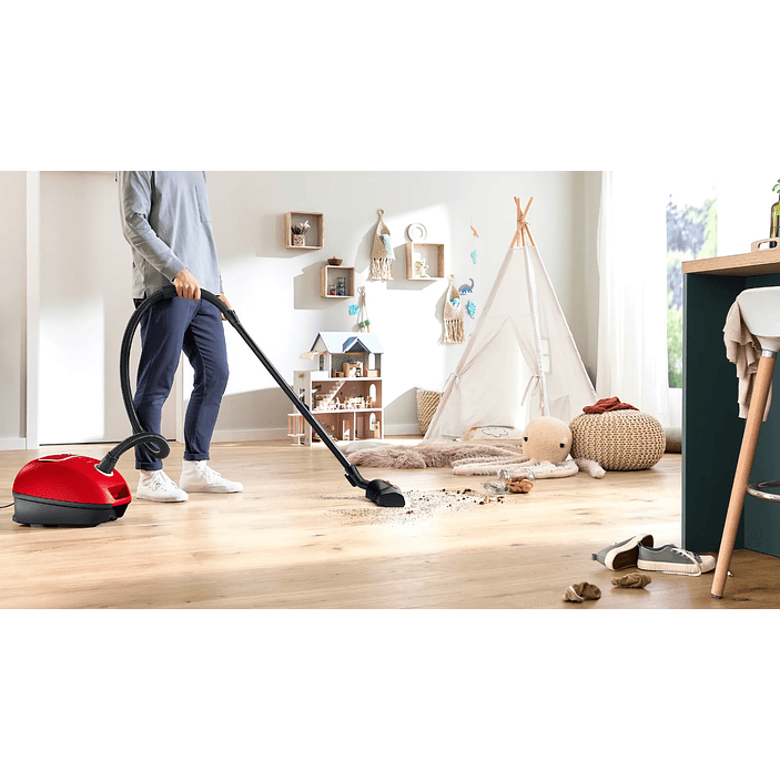 Serie 4 Aspirador con bolsa ProAnimal Rojo con Filtro Higiénico Lavable BOSCH 9