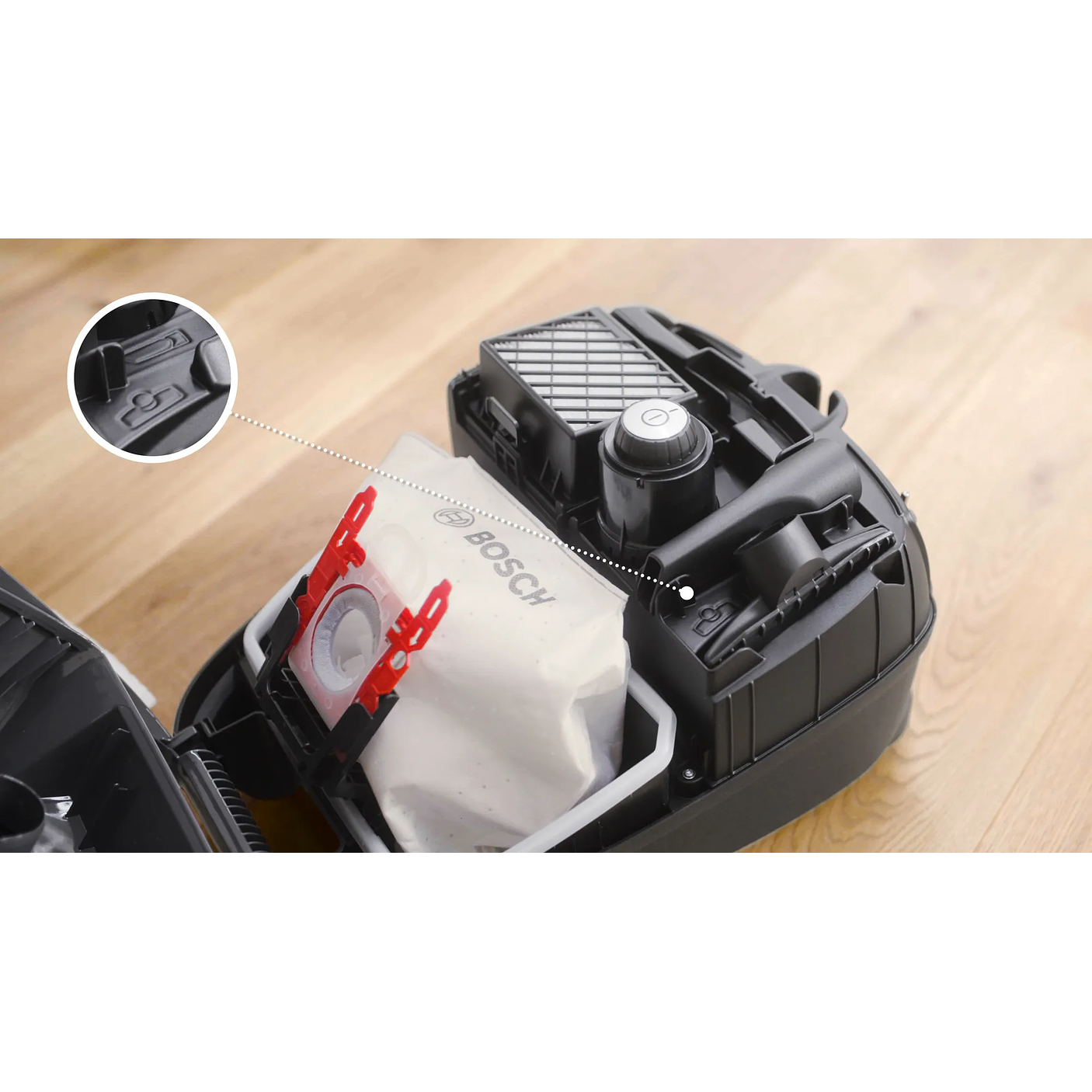 Serie 4 Aspirador con bolsa ProAnimal Rojo con Filtro Higiénico Lavable BOSCH 13