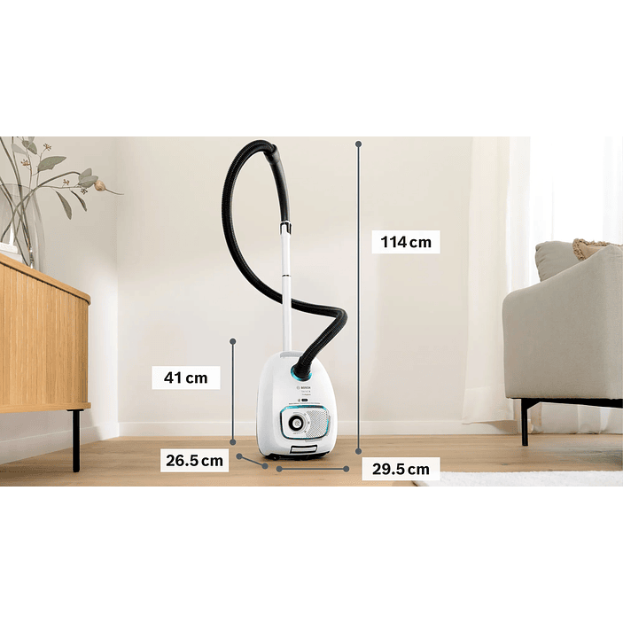 Serie 4 Aspirador con bolsa ProHygienic Blanco BOSCH 3
