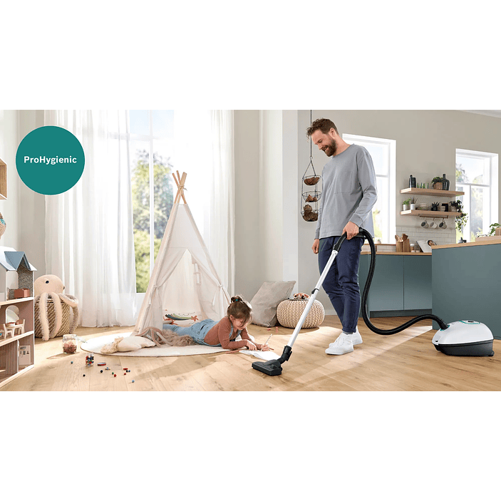 Serie 4 Aspirador con bolsa ProHygienic Blanco BOSCH 5