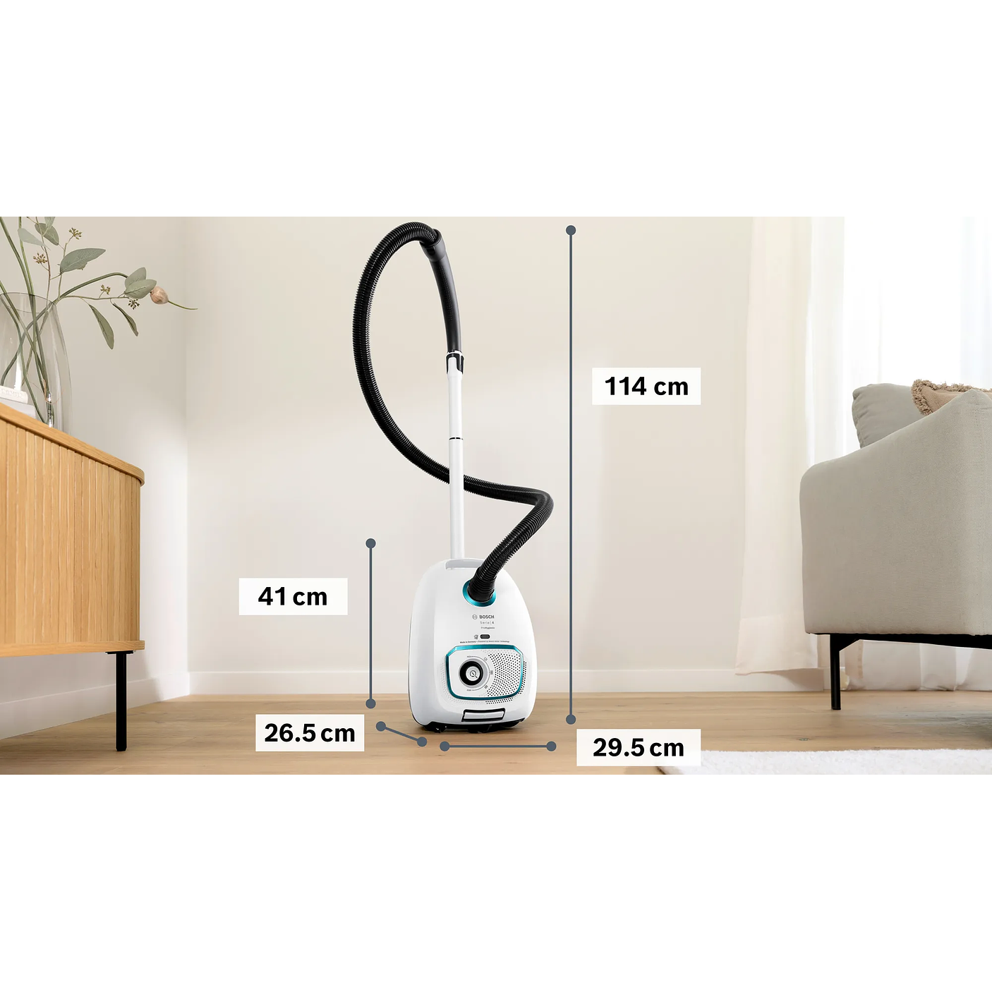 Serie 4 Aspirador con bolsa ProHygienic Blanco BOSCH 6