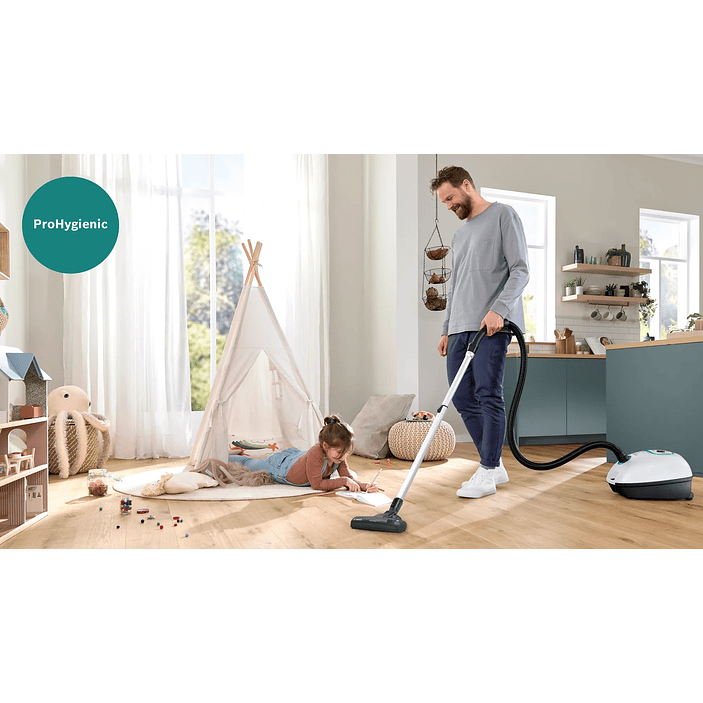 Serie 4 Aspirador con bolsa ProHygienic Blanco BOSCH 7