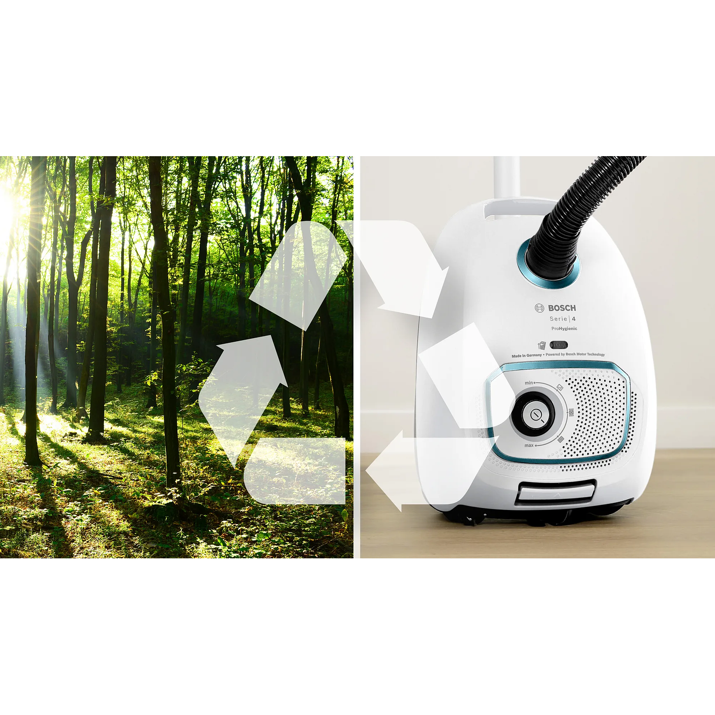 Serie 4 Aspirador con bolsa ProHygienic Blanco BOSCH 18