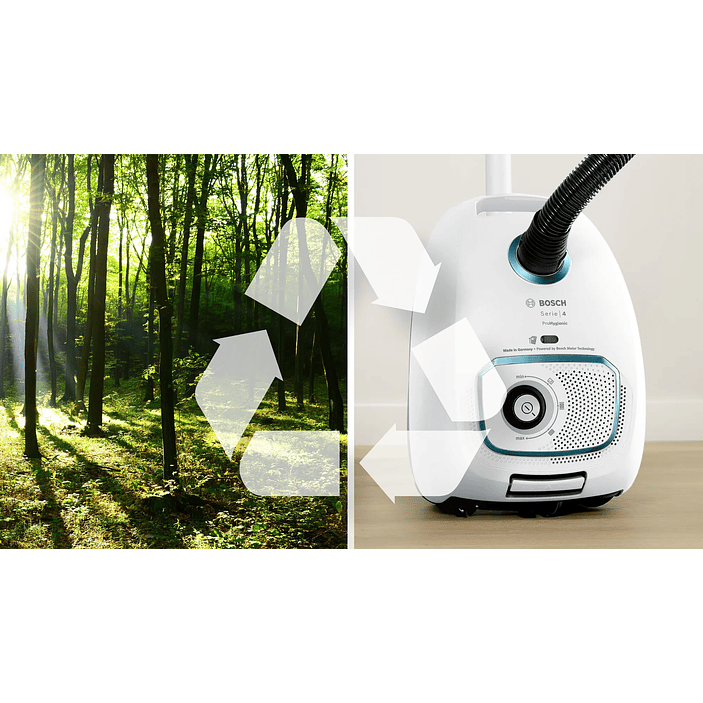 Serie 4 Aspirador con bolsa ProHygienic Blanco BOSCH 18