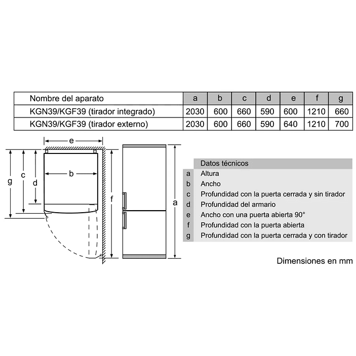 Serie 4 Frigorífico combinado de libre instalación 203 x 60 cm Blanco, Total NoFrost BOSCH 12