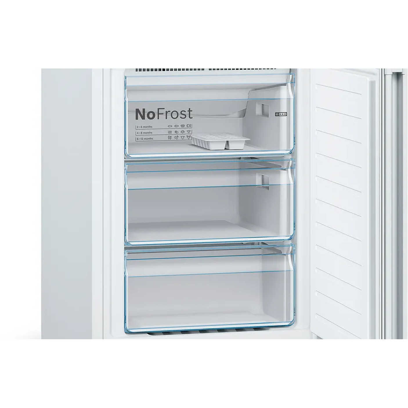 Serie 4 Frigorífico combinado de libre instalación 203 x 60 cm Blanco, Total NoFrost BOSCH 8
