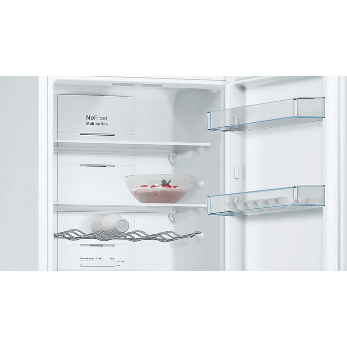 Serie 4 Frigorífico combinado de libre instalación 186 x 60 cm Blanco, Total NoFrost BOSCH 4