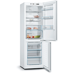 Serie 4 Frigorífico combinado de libre instalación 186 x 60 cm Blanco, Total NoFrost BOSCH