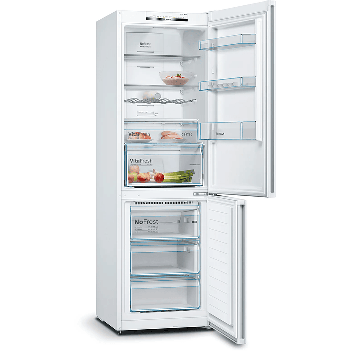 Serie 4 Frigorífico combinado de libre instalación 186 x 60 cm Blanco, Total NoFrost BOSCH 2