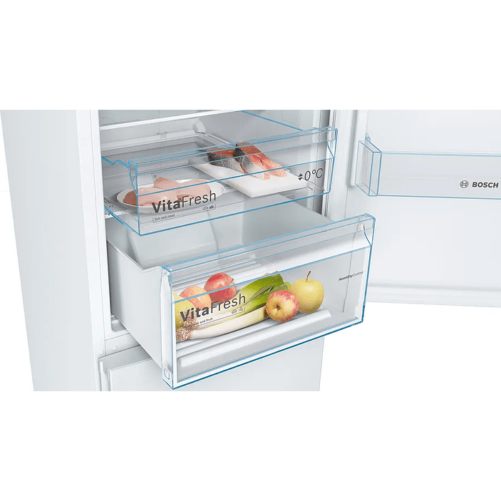 Serie 4 Frigorífico combinado de libre instalación 186 x 60 cm Blanco, Total NoFrost BOSCH 7