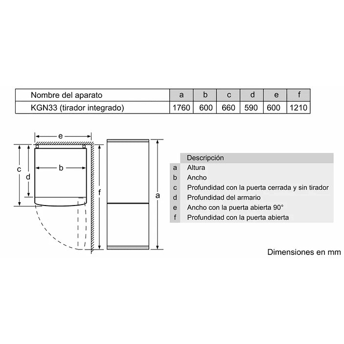 Serie 2 Frigorífico combinado de libre instalación 176 x 60 cm Acero mate antihuellas, Total NoFrost BOSCH 12