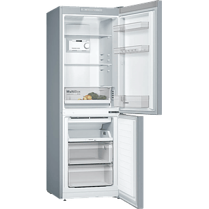 Serie 2 Frigorífico combinado de libre instalación 176 x 60 cm Acero mate antihuellas, Total NoFrost BOSCH