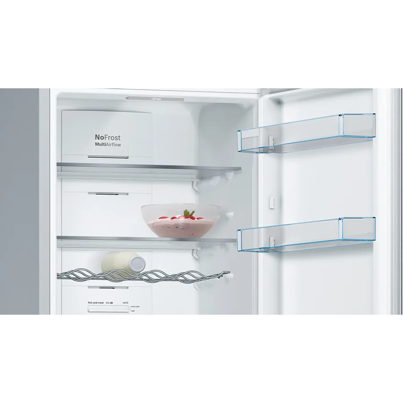 Serie 4 Frigorífico combinado de libre instalación 186 x 60 cm Acero mate antihuellas, Total NoFrost BOSCH 5