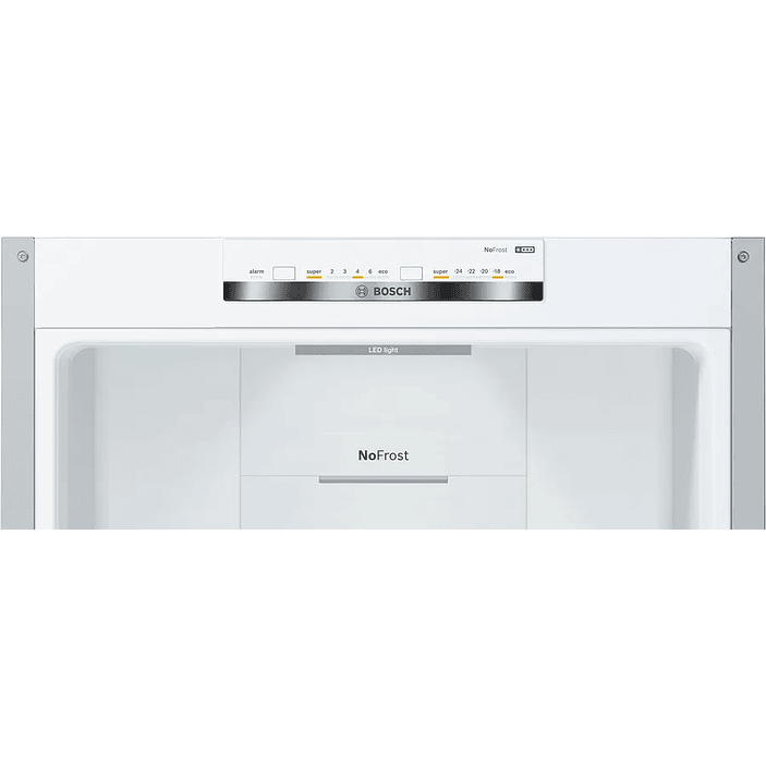 Serie 4 Frigorífico combinado de libre instalación 186 x 60 cm Acero mate antihuellas, Total NoFrost BOSCH 6