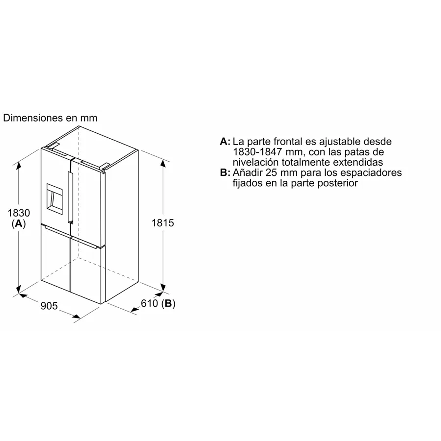 Serie 6 Multipuerta 183 x 90.5 cm Acero antihuellas, Total NoFrost BOSCH 20