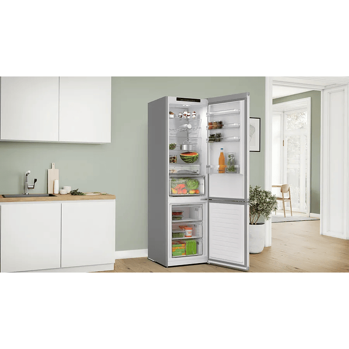 Serie 4 Frigorífico combinado de libre instalación 203 x 60 cm Acero antihuellas, Total NoFrost, MultiAir Flow BOSCH 3