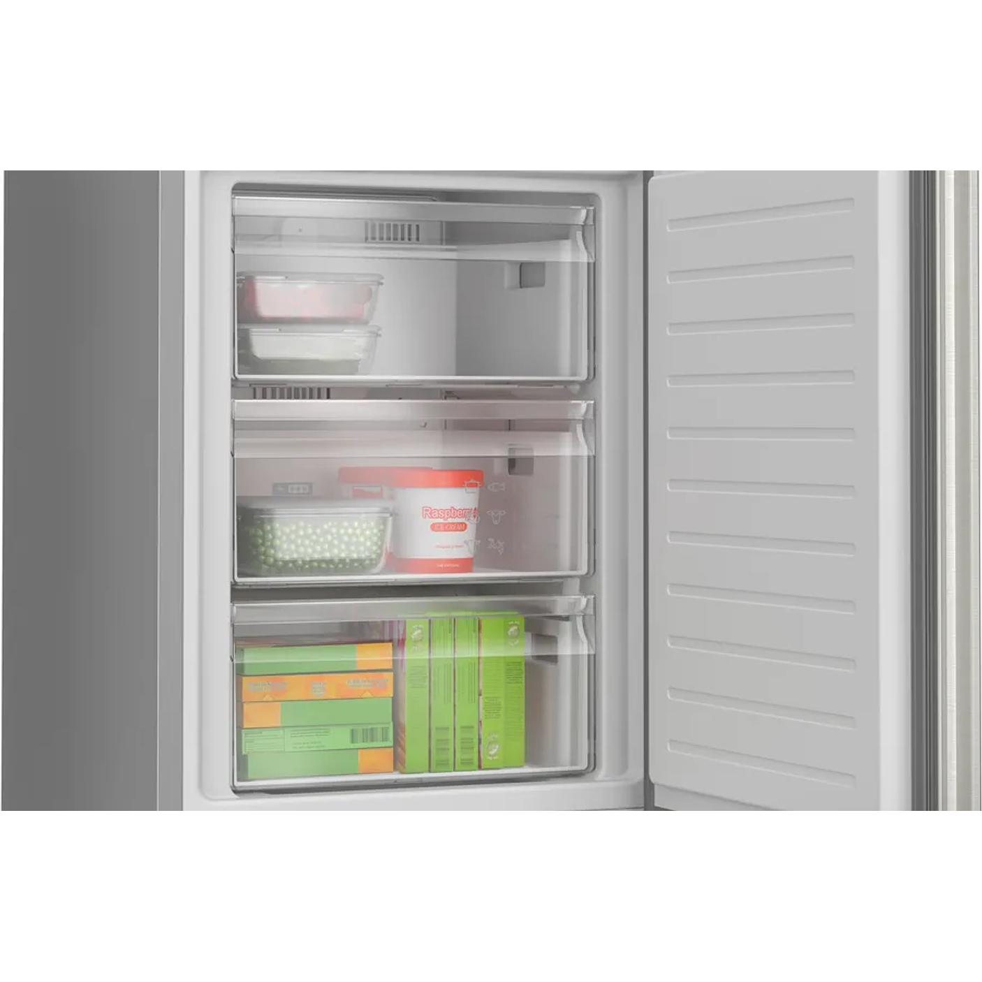 Serie 4 Frigorífico combinado de libre instalación 203 x 60 cm Acero antihuellas, Total NoFrost, MultiAir Flow BOSCH 5