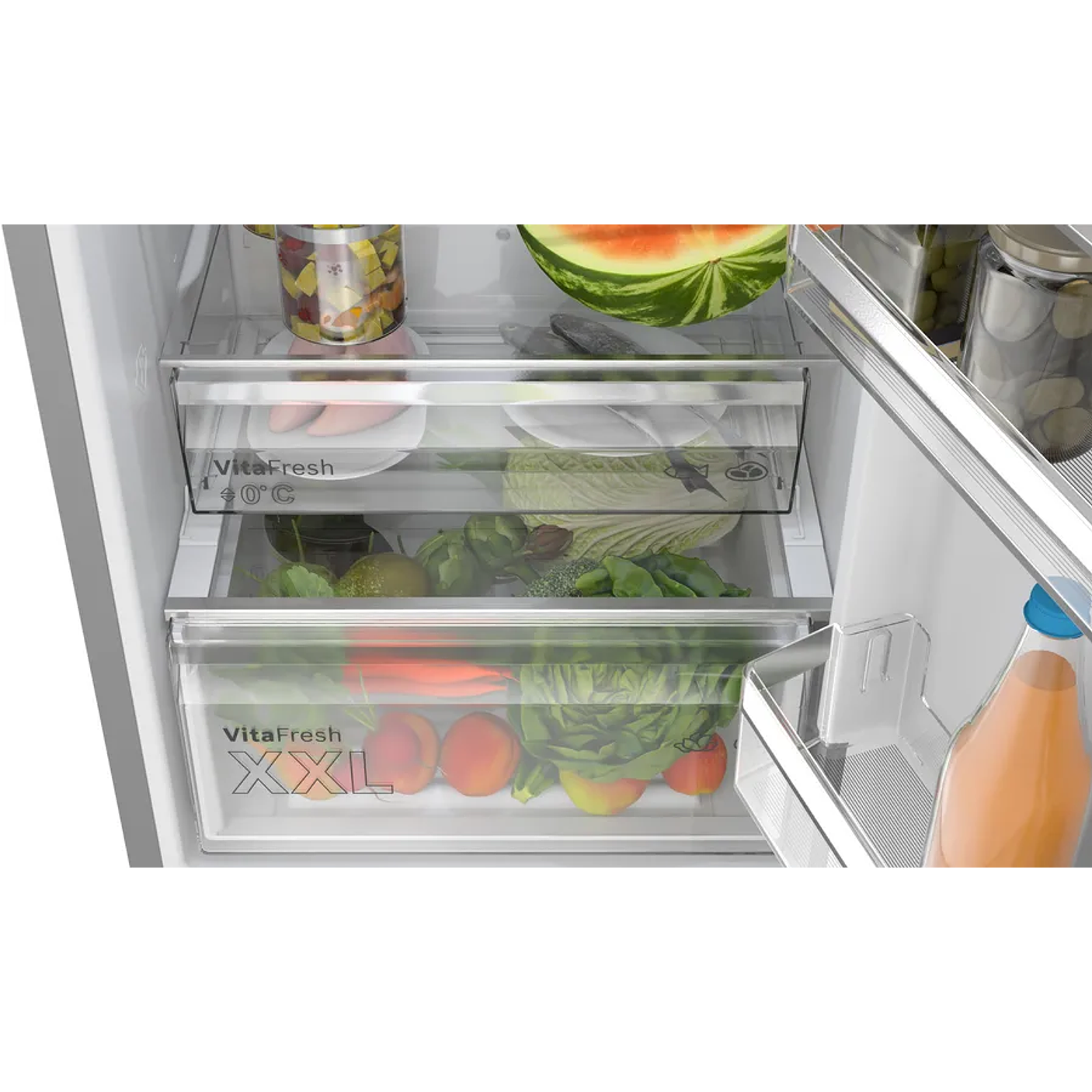 Serie 4 Frigorífico combinado de libre instalación 203 x 60 cm Acero antihuellas, Total NoFrost, MultiAir Flow BOSCH 9