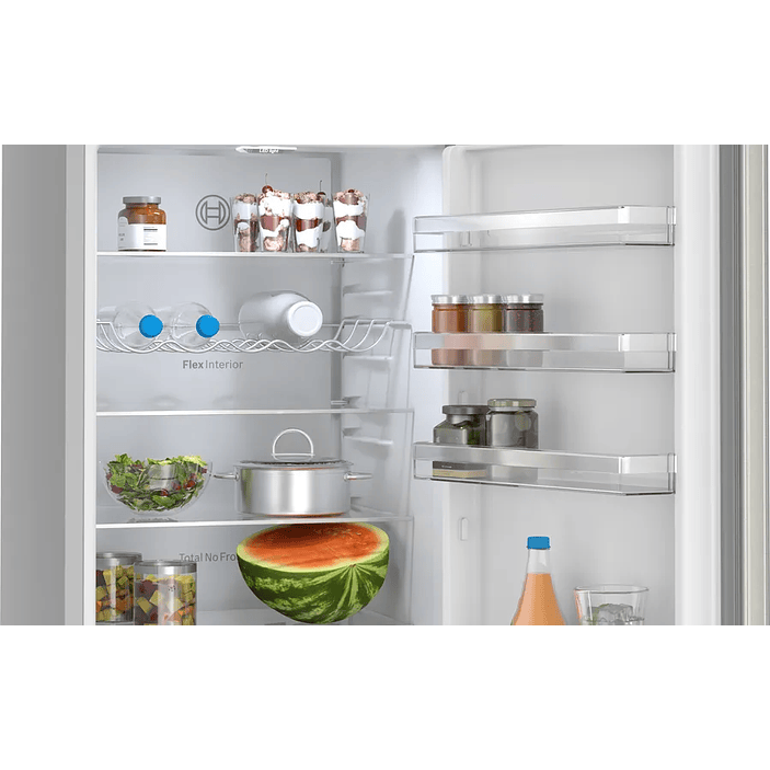 Serie 4 Frigorífico combinado de libre instalación 203 x 60 cm Acero antihuellas, Total NoFrost, MultiAir Flow BOSCH 12