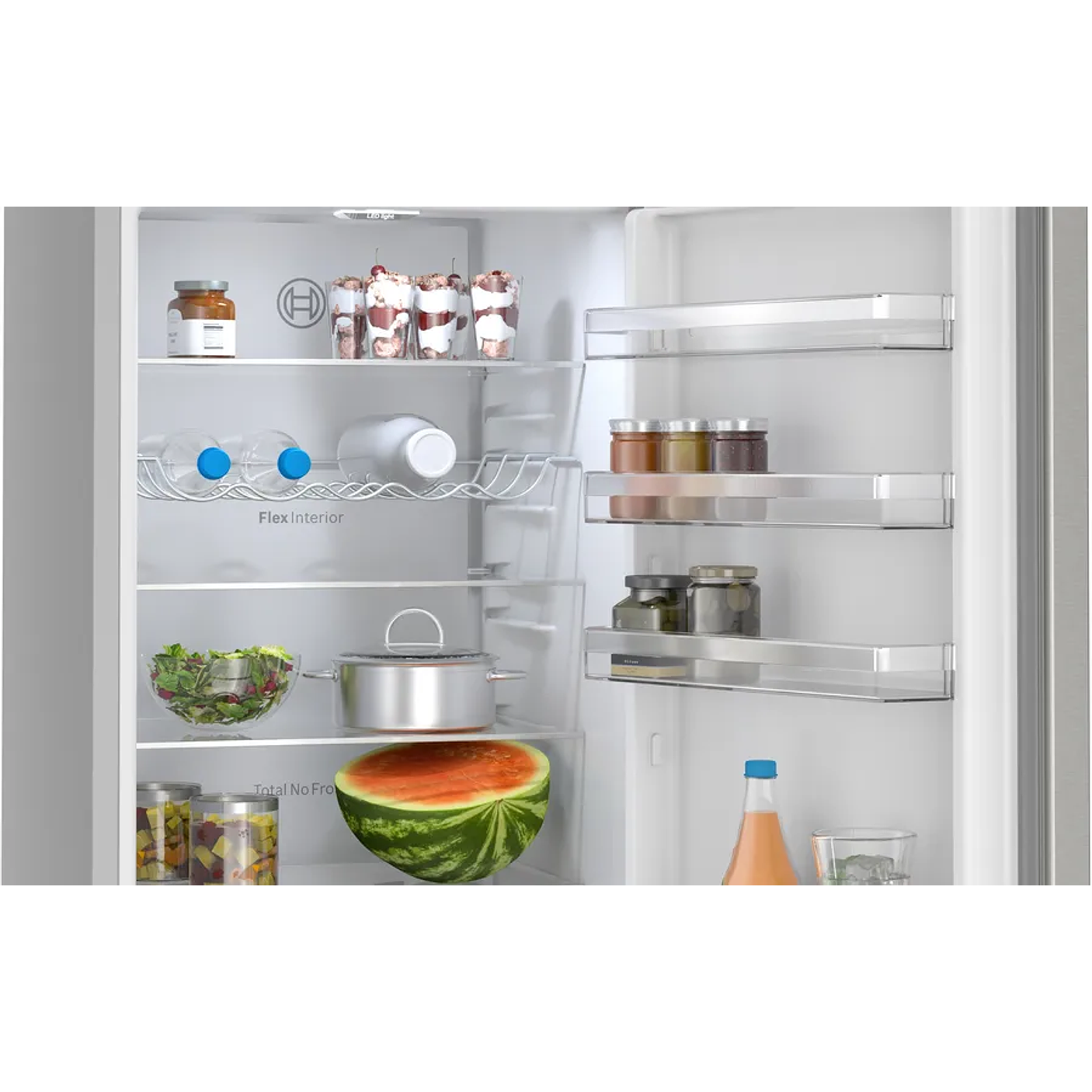 Serie 4 Frigorífico combinado de libre instalación 203 x 60 cm Acero antihuellas, Total NoFrost BOSCH 3