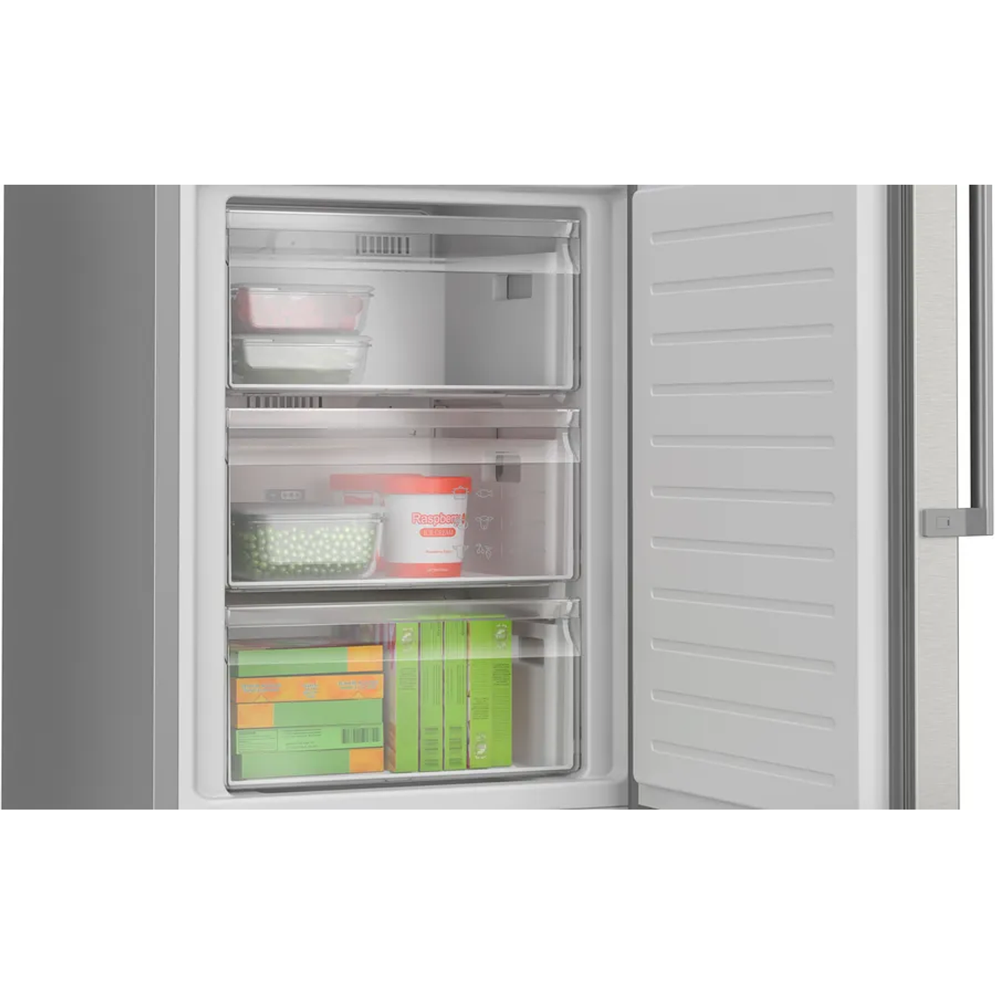 Serie 4 Frigorífico combinado de libre instalación 203 x 60 cm Acero antihuellas, Total NoFrost BOSCH 9