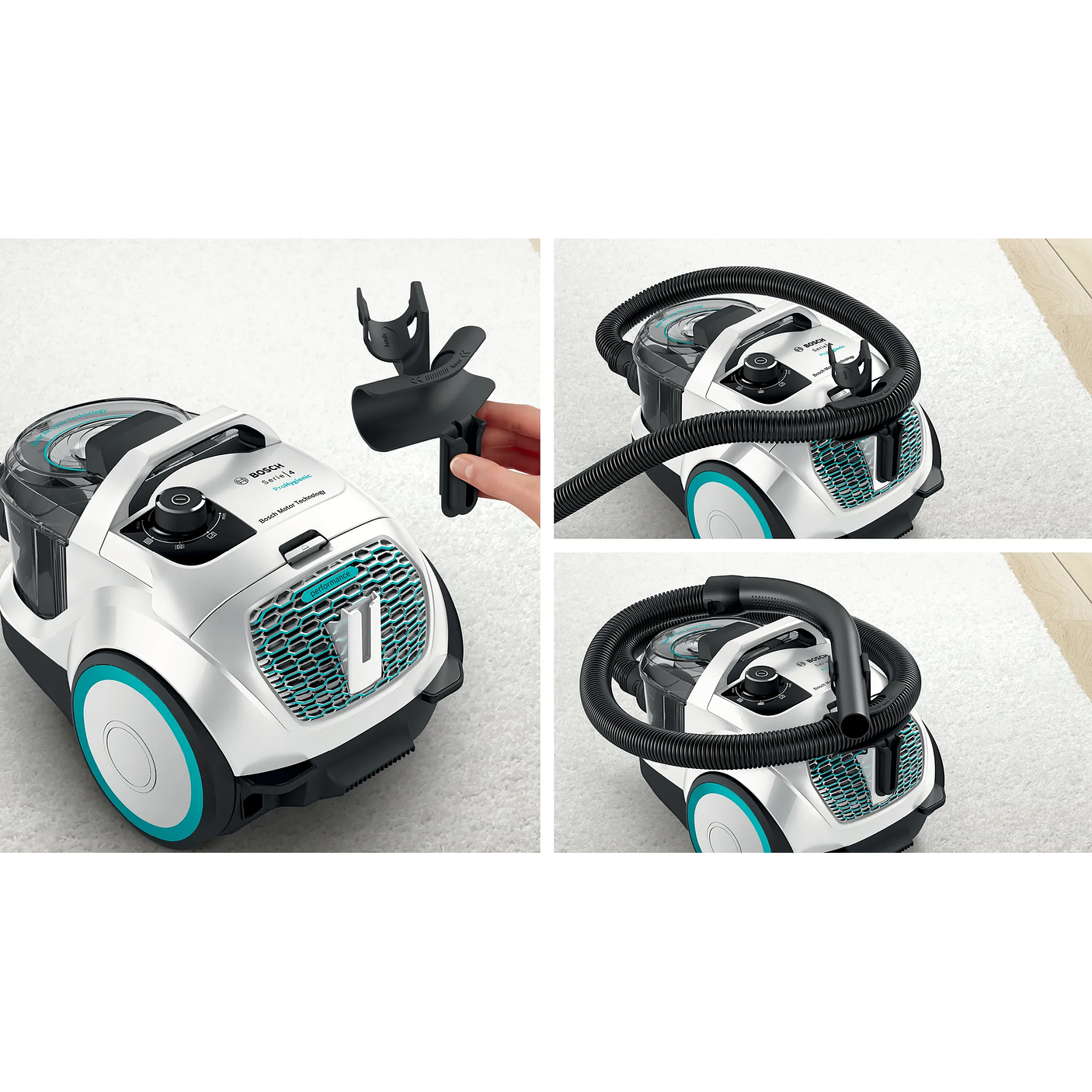 Serie 4 Aspirador sin bolsa ProHygienic Blanco BOSCH 8