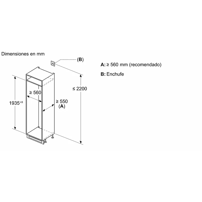 Serie 4 Frigorífico combi integrable 193.5 x 55.8 cm Puerta fija, EcoAirflow BOSCH 18