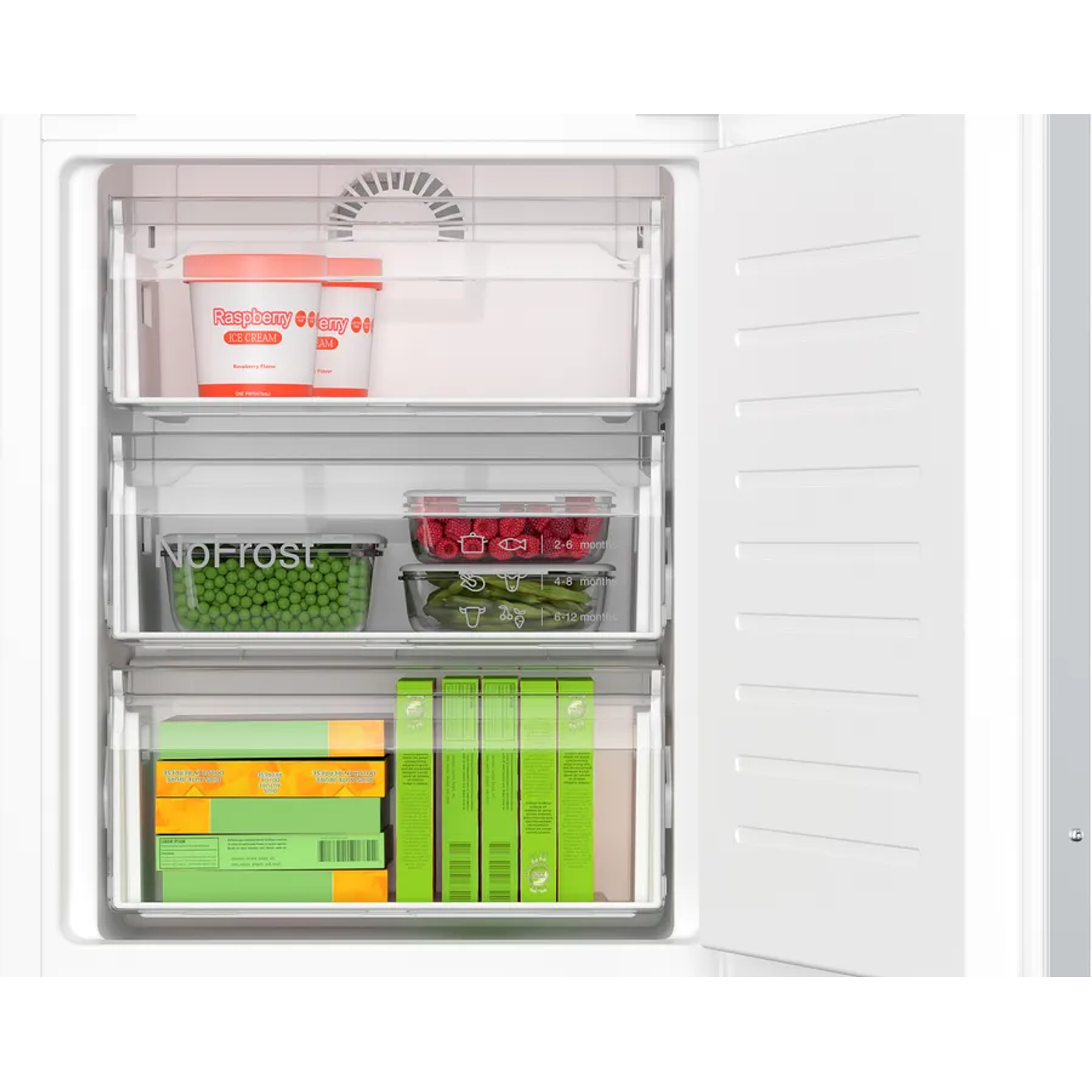 Serie 6 Frigorífico combi integrable 177.2 x 55.8 cm Cierre SoftClose con puerta fija, Tecnología Inverter BOSCH 7