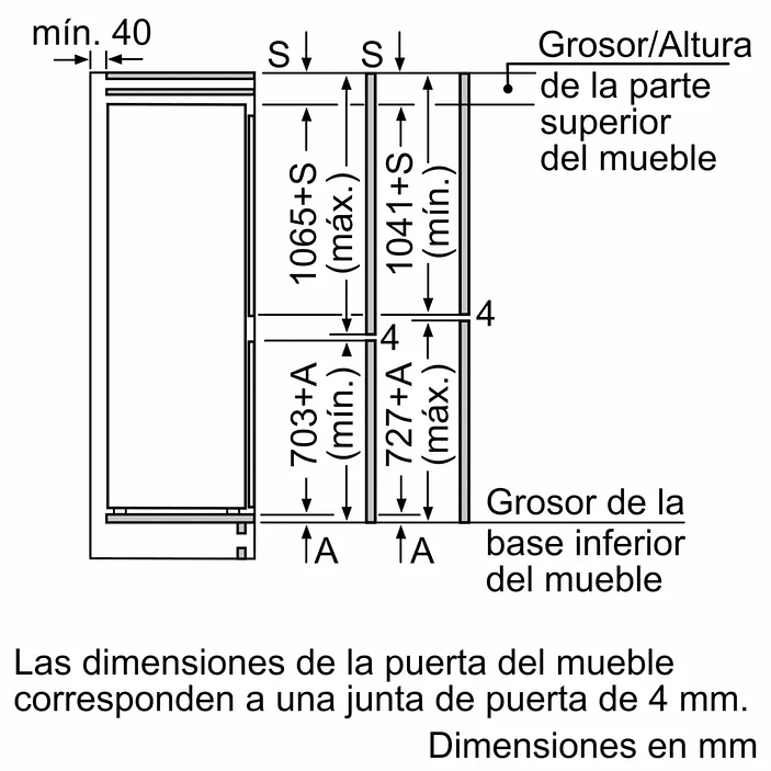 Serie 6 Frigorífico combi integrable 177.2 x 55.8 cm Cierre SoftClose con puerta fija, Tecnología Inverter BOSCH 15