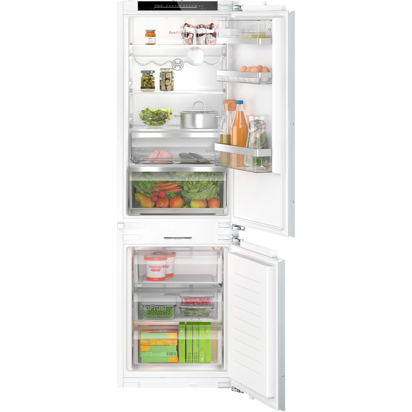 Serie 6 Frigorífico combi integrable 177.2 x 55.8 cm Cierre SoftClose con puerta fija, Tecnología Inverter BOSCH 1