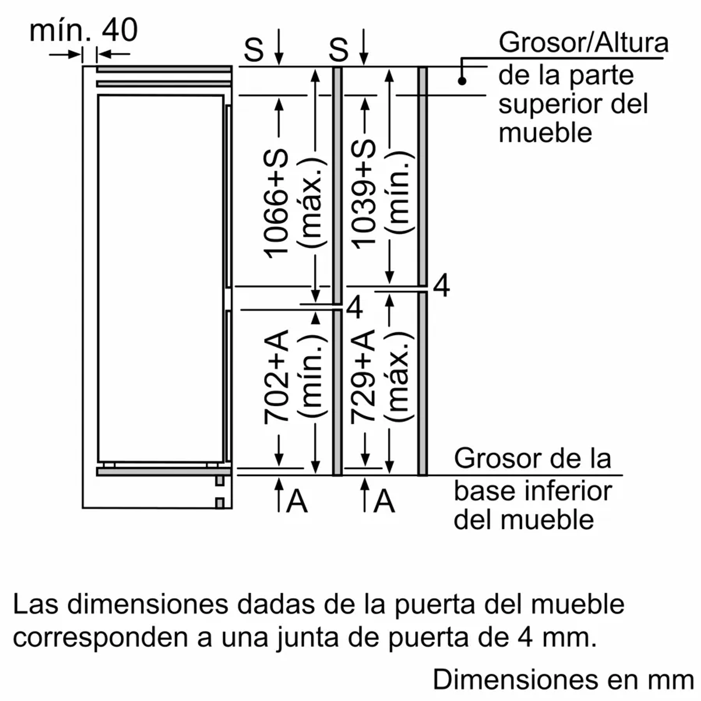 Serie 4 Frigorífico combi integrable 177.2 x 54.1 cm Puerta fija BOSCH 16