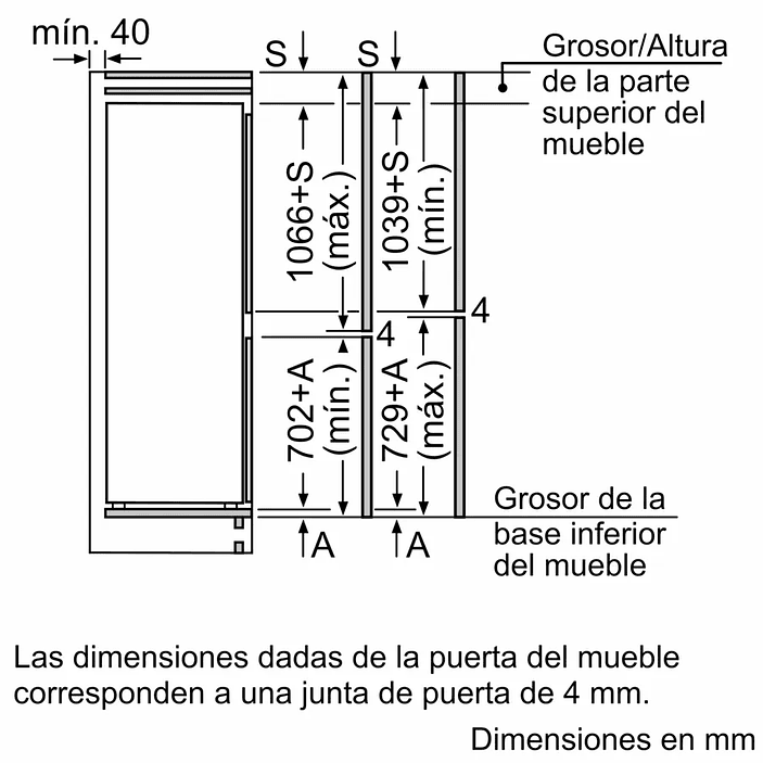 Serie 4 Frigorífico combi integrable 177.2 x 54.1 cm Puerta fija BOSCH 16