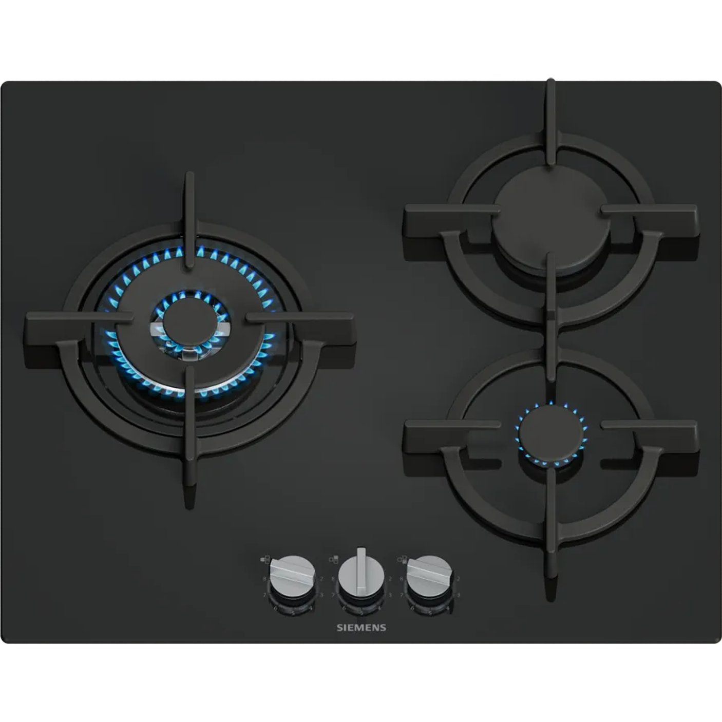 iQ500 SIEMENS Placa de gas 60 cm Vidrio templado Negro 1