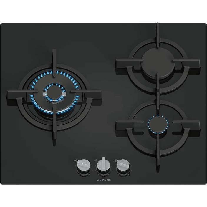 iQ500 SIEMENS Placa de gas 60 cm Vidrio templado Negro 1